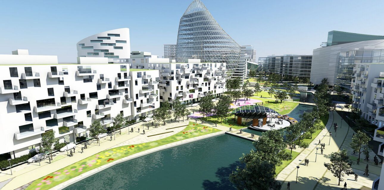 Architect drawing of Trafford Waters site