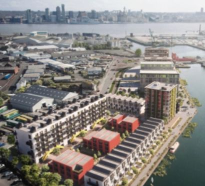 Wirral Waters aerial view.