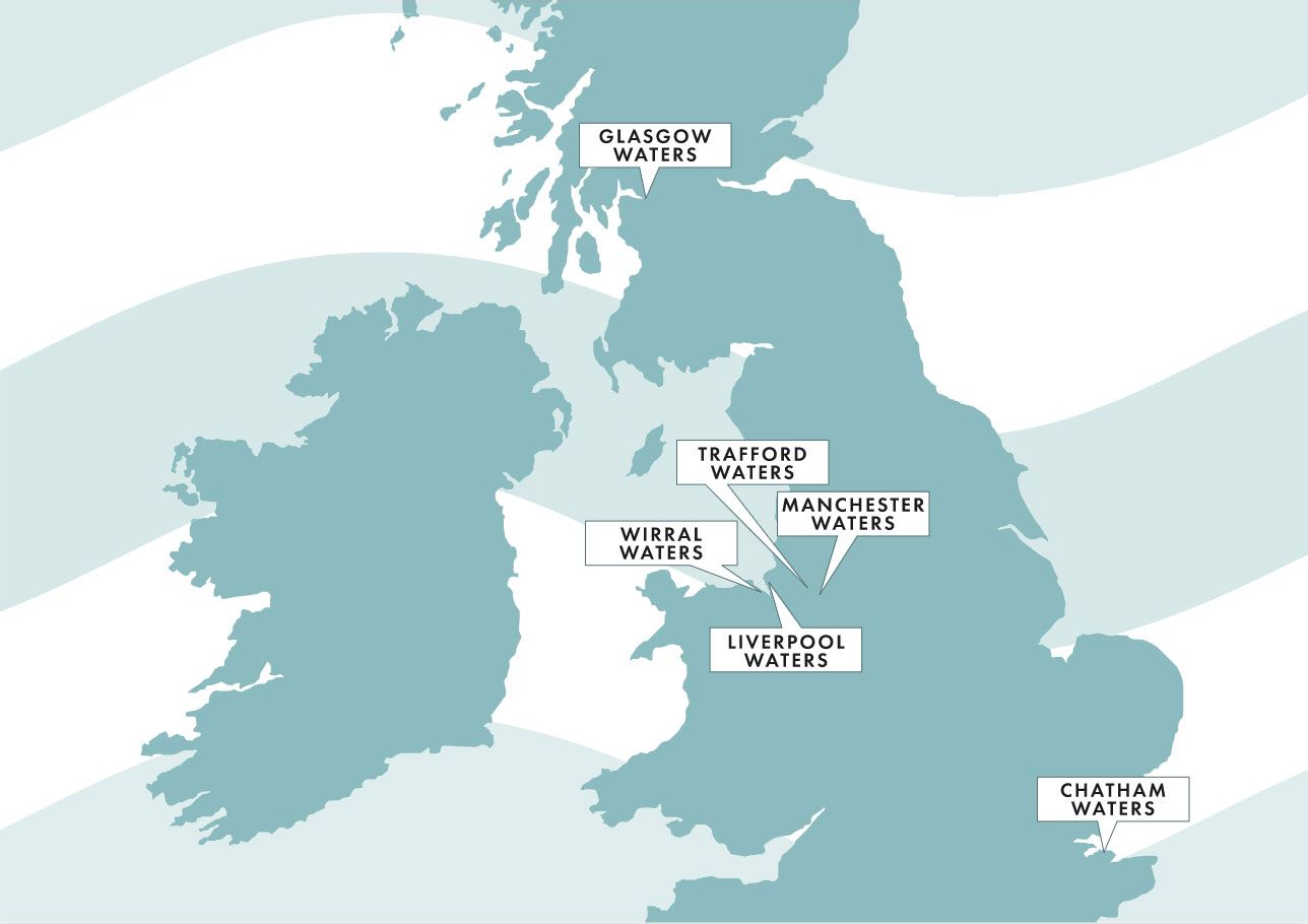 Peel Water development locations on a map.